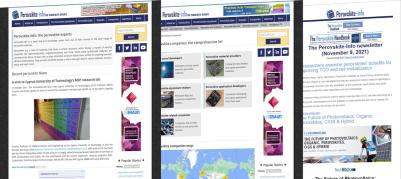 Perovskite-Info pages and newsletter image