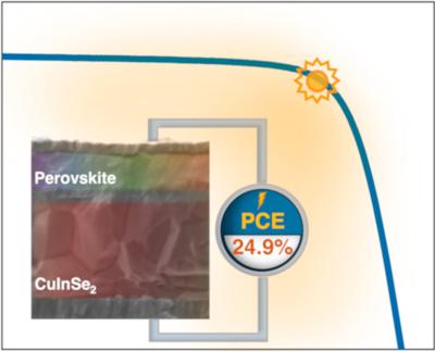 Perovskite/CIS tandem solar cells with efficiency near 25%