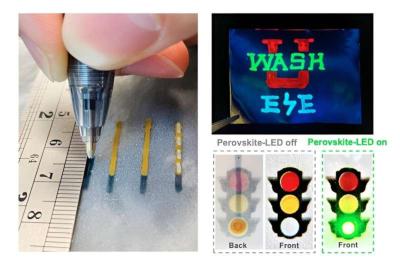 Handwriting of perovskite optoelectronic devices on diverse substrates image