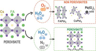 Synergistic Role of Water and Oxygen Leads to Degradation in Formamidinium-Based Halide Perovskites image