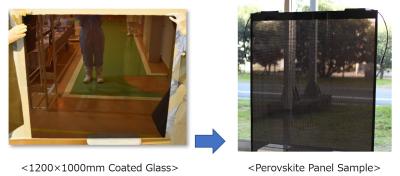 Toray - perovskite panel samples and glass photos